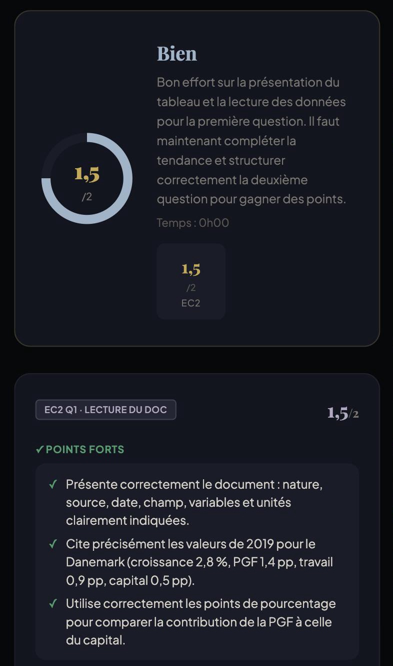 Une correction r&eacute;elle sur la plateforme